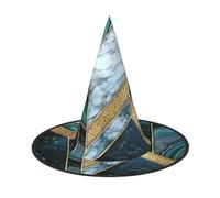 VCzsdff Cappello di Halloween del panno di Oxford di Cosplay della stampa del marmo geometrico per le feste di Halloween, leggero cappello della strega alto 33 pollici