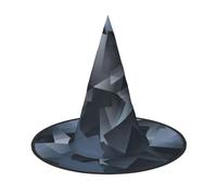 VCzsdff Cappello di Halloween del panno di Oxford di Cosplay di stampa del mosaico grigio per le feste di Halloween, leggero cappello della strega alto 33