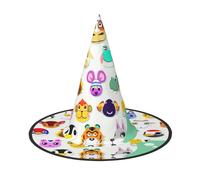 VCzsdff Cappello di Halloween del panno di Oxford di stampa animale per le feste di Halloween, leggero cappello della strega alto 33 pollici