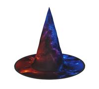 VCzsdff Cappello di Halloween del panno di Oxford di stampa del cielo rosso e blu per le feste di Halloween, leggero cappello da strega alto 33 pollici
