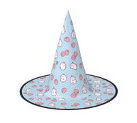 VCzsdff Cappello di Halloween del panno di Oxford di stampa della fragola del personaggio dei cartoni animati per le feste di Halloween, leggero cappello da strega alto 33 pollici