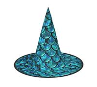 VCzsdff Cappello di Halloween del panno di Oxford di stampa della scala di pesce per le feste di Halloween, cappello leggero della strega alto 33 pollici