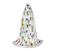 VCzsdff Carino Cartoon Animale Alfabeto Gotico Medievale Mantello Con Cappuccio Per Adolescenti Cosplay Costume Rinascimento Fiera Palcoscenico Teatro Robe