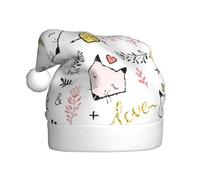 VCzsdff Cerimonia annuale unisex adulto stampa volpe amore cartone animato 1 pz fasce per capelli decorazione albero di Natale pupazzo di neve cappello di Babbo Natale