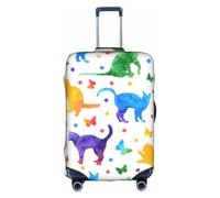 VCzsdff Copertura per bagagli con stampa a pois e gatti, lavabile, antigraffio, adatta per bagagli da 45 a 81 cm, bianco, L