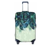 VCzsdff Copertura per bagagli con stampa con piume di pavone, lavabile, antigraffio, adatta per bagagli da 45,7 a 81,7 cm, bianco, S