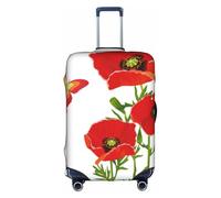 VCzsdff Copertura per bagagli con stampa di farfalle e fiori, lavabile, antigraffio, adatta per bagagli da 45,7 a 81,7 cm, bianco, S