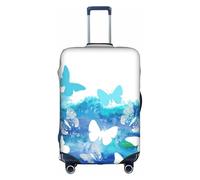 VCzsdff Copertura per bagagli con stampa di farfalle, lavabile, antigraffio, adatta per bagagli da 45,7 a 81,7 cm, bianco, L