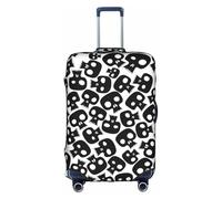 VCzsdff Copertura per bagagli con stampa di teschi, lavabile, antigraffio, adatta per bagagli da 45,7 a 81,7 cm, bianco, XL