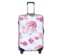 VCzsdff Copertura per bagagli con stampa floreale con rose rosse, lavabile, antigraffio, adatta per bagagli da 45,7 a 81,7 cm, bianco, L