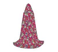 VCzsdff Cranio E Foglie Verdi Gotico Medievale Con Cappuccio Mantello Per Adolescenti Cosplay Costume Rinascimentale Fiera Palcoscenico Teatro