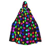 VCzsdff Cuori arcobaleno adulto poliestere cappuccio mantello,Halloween con cappuccio veste con papillon,Mantello Cosplay