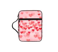 VCzsdff Cuori rossi stampati Scripture Storage Bag, Water Resistant Stationery Holder, Church Worship Study Case