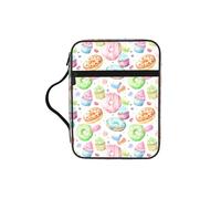 VCzsdff Cupcakes Donuts Muffins Sugar Printed Scripture Storage Bag, Water Resistant Stationery Holder, Church Worship Study Case