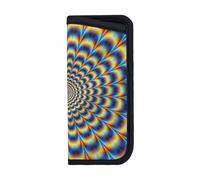 VCzsdff Custodia morbida per occhiali da sole con stampa a spirale con illusione ottica, compatta, sottile, portatile, antigraffio, per occhiali da lettura e piccoli occhiali da sole, Nero , M