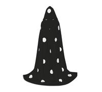 VCzsdff Dot Black & White Gothic Medievale Mantello Con Cappuccio Per Adolescenti Cosplay Costume Rinascimento Fiera Palcoscenico Teatro Robe