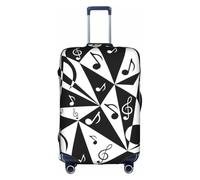 VCzsdff Elegante modello di nota musicale stampa bagagli copertura lavabile valigia Protector Anti graffio valigia copertura adatta 18 a 32 pollici bagagli, bianco, M