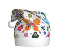VCzsdff Farfalle colorate Stampa Unisex Adulto Cerimonia Annuale 1 Pz Fasce di Natale Decorazione Albero di Natale Pupazzo di neve Cappello di Babbo Natale