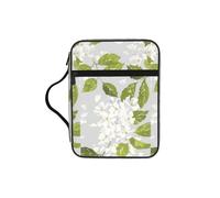 VCzsdff Fiore bianco stampato Scripture Storage Bag, Water Resistant Stationery Holder, Church Worship Study Case