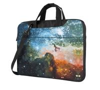 VCzsdff Galaxy Space. (2) Borsa per computer portatile antiurto resistente in tessuto Oxford borsa a tracolla imbottita per computer da viaggio, Nero , 14 inch