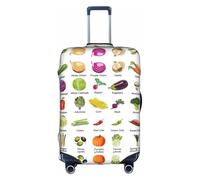VCzsdff Introduzione di Verdure Stampa Deposito Copertura Lavabile Valigia Protector Anti Graffio Copertura Valigia Adatto 18 a 32 Pollici Bagagli, bianco, S