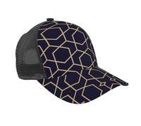 VCzsdff Linee geometriche Stampa Traspirante Baseball Cap Visiera Curva Mesh Back Beach Escursionismo Cappello Nero