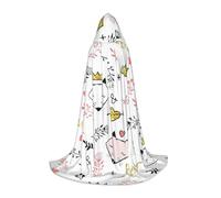 VCzsdff Love Cartoon Fox gotico medievale con cappuccio mantello per adolescenti cosplay costume rinascimentale fiera teatro abito