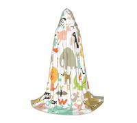 VCzsdff Mantello con cappuccio medievale gotico dell'alfabeto dello zoo per adolescenti cosplay costume rinascimentale fiera teatro vestaglia