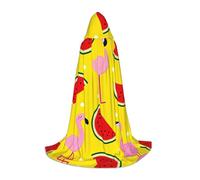 VCzsdff Mantello gotico medievale con cappuccio rosso fenicottero e anguria per adolescenti costume cosplay rinascimentale fiera palcoscenico teatro vestaglia