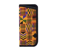 VCzsdff Modello etnico africano stampato morbido occhiali sacchetto compatto sottile portatile occhiali custodia antigraffio per occhiali da lettura e piccoli occhiali da sole, Nero , M