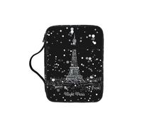 VCzsdff Night Paris Torre Eiffel stampato Scripture Storage Bag, Water Resistant Stationery Holder, Church Worship Study Case