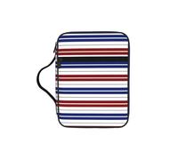 VCzsdff Rosso Blu Bianco Grigio Strisce Stampato Scrittura Storage Bag, Water Resistant Stationery Holder, Chiesa Culto Studio Caso