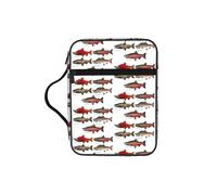 VCzsdff Salmone stampato Scripture Storage Bag, Water Resistant Stationery Holder, Chiesa culto studio caso
