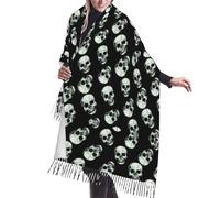VCzsdff Sciarpe alla moda con stampa di teschio nero sciarpe autunno inverno scialli e involucri di Natale per le donne per tutte le stagioni regalo