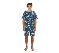 VCzsdff Set da notte estivo con stampa colorata di elefante e Lea, camicia ricca stampata con pantaloncini elastici, regalo leggero, Nero , M
