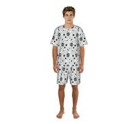 VCzsdff Set da notte estivo con stampa di teschio e stelle, camicia ricca stampata con pantaloncini elastici, abbigliamento da casa leggero regalo, Nero , XXL