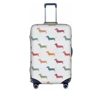 VCzsdff Simpatico bassotto stampa di cani copertura per bagagli lavabile protezione antigraffio valigia copertura adatta per bagagli da 18 a 32 pollici, bianco, M