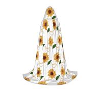 VCzsdff Smile Face Girasole Gotico Medievale Mantello Con Cappuccio Per Adolescenti Cosplay Costume Rinascimento Fiera Palcoscenico Teatro Robe