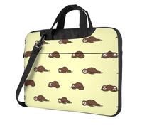 VCzsdff Sonno Bradipo Stampa Antiurto Borsa Del Computer Portatile Heavy Duty Oxford Panno Borsa A Tracolla Imbottita Cartella Del Computer Per Viaggio, Nero , 13 inch