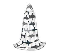 VCzsdff Squali, mantello medievale con cappuccio, stile nautico, gotico, per adolescenti, cosplay, rinascimentale, fiera, teatro, vestaglia