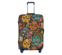 VCzsdff Sugar and Skulls - Copertura per valigia, lavabile, antigraffio, adatta per bagagli da 45,7 a 81,7 cm, bianco, M