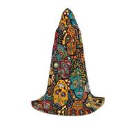 VCzsdff Sugar And Skulls Style Gothic Medievale Mantello Con Cappuccio Per Adolescenti Cosplay Costume Rinascimentale Fiera Palcoscenico Teatro Robe