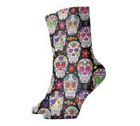 VCzsdff Sugar Skulls - Calzini in peluche per casa e ufficio, comodi calzini antiscivolo per comfort interno