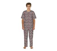 VCzsdff Sugar Skulls - Set di biancheria da notte da uomo a maniche corte con pantaloni lunghi e scollo rotondo, abbigliamento da notte, Nero , S