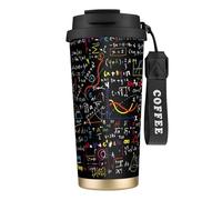VCzsdff Tazza da caffè isolata con formula matematica con coperchio a prova di perdite, tazza da viaggio in acciaio inossidabile 316 con cinturino da polso