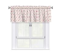 VCzsdff Tende adorabili della mantovana di stampa della ciliegia rossa dolce per la lavanderia, le decorazioni della finestra del bagno per i piccoli spazi