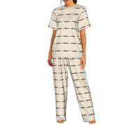 VCzsdff Uccello variopinto ha stampato l'insieme degli indumenti da notte delle donne, Loungewear casuali per la casa, il viaggio & il, Nero , XXL