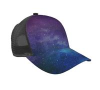 VCzsdff Universo con stelle Galaxy Interstellar Print traspirante berretto da baseball visiera curva posteriore in rete cappello da spiaggia escursionismo nero