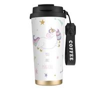 VCzsdff You are Magical Bicchiere da caffè isolato con coperchio a prova di perdite, tazza da viaggio in acciaio inossidabile 316 con cinturino da polso