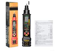 VD808 Tester per prese AC/DC con controllo RCD (Nero) | per test di viaggio rcd/GFCI, riconoscimento polare, controllo del conduttore zero, display a colori VA chiaro